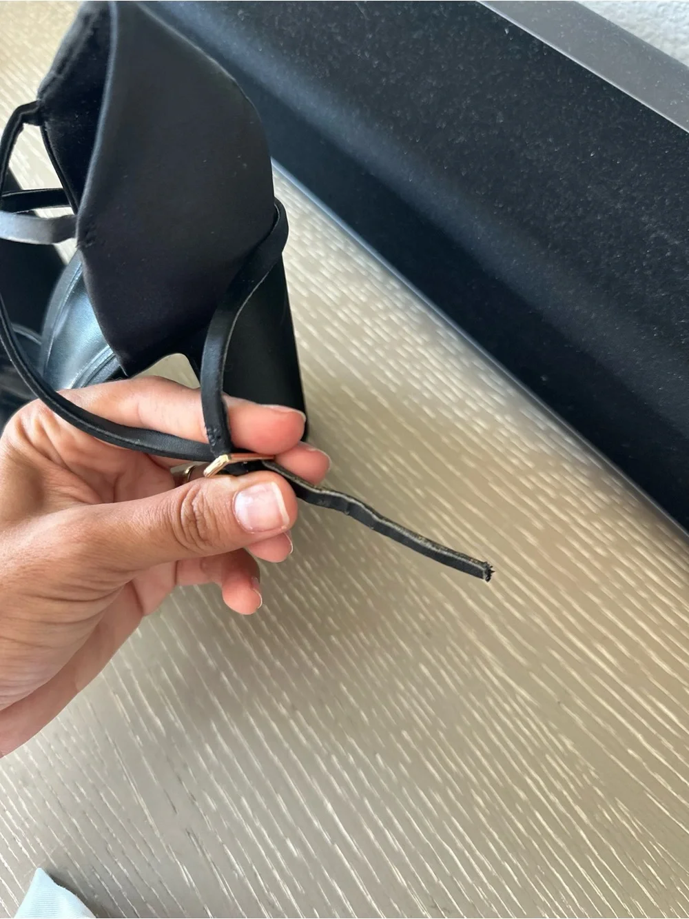 Zara Black Pointed-Toe Ankle-Strap Heels